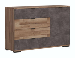 Impact Furniture Sideboard With Drawers Storage Dresser Cabinet Unit Light Oak Concrete Grey Modern Arica