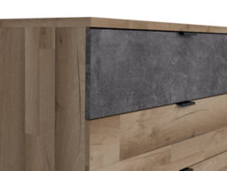 Impact Furniture Sideboard With Drawers Storage Dresser Cabinet Unit Light Oak Concrete Grey Modern Arica - thumbnail 4