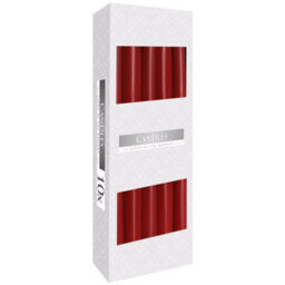 Pack Of 10 Burgundy Taper Candles Decorative Dinner Table Candles