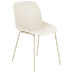 Beliani Set Of 2 Beige Plastic Dining Chairs - Deep Seat, Modern Contemporary Design For Dining Room - thumbnail 4