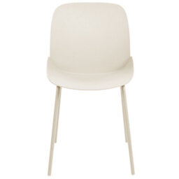 Beliani Set Of 2 Beige Plastic Dining Chairs - Deep Seat, Modern Contemporary Design For Dining Room - thumbnail 1