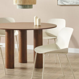 Beliani Set Of 2 Beige Plastic Dining Chairs - Deep Seat, Modern Contemporary Design For Dining Room - thumbnail 2