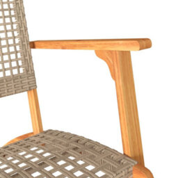 Berkfield Garden Chairs 2 Pcs Beige Poly Rattan And Acacia Wood - thumbnail 9