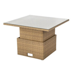 St. Tropez Garden Corner Sofa With Rising Glass Top Table,  Brown Grey, 6 Seats, Outdoor Rattan Furniture Set With Cushions - thumbnail 8