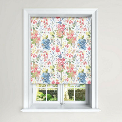 Lister Cartwright Olivia Bard Floral Blackout Roller Blind Easy Fit Child Safety Included (Kew Coral, 60Cm Width X 140 Cm Drop) - image 1
