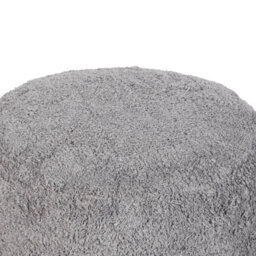 Beliani Grey Shaggy Cotton Pouffe 50 X 35 Cm - Handmade Boho Modern Decorative Seat - thumbnail 3