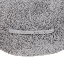Beliani Grey Shaggy Cotton Pouffe 50 X 35 Cm - Handmade Boho Modern Decorative Seat - thumbnail 5