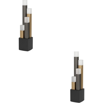 Loops 2 Pack Stylish Modern Black, Brown, And Gold Table Lamp For Indoor Home Decor - image 1