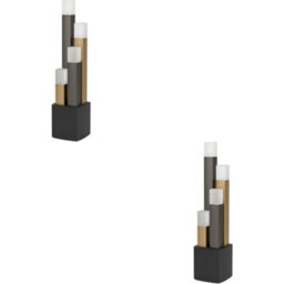 Loops 2 Pack Stylish Modern Black, Brown, And Gold Table Lamp For Indoor Home Decor