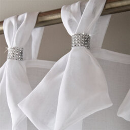 Luxury Living Linen Look Voile Tab Top Curtain Pair 147Cm X 274Cm White - thumbnail 2