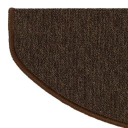 Floordirekt London Self Adhesive Edged Hard Wearing Carpet Stair Tread Mat For Indoor Stairs Semicircular Dark Brown 23.5 X 65 Cm - thumbnail 3