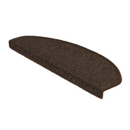 Floordirekt London Self Adhesive Edged Hard Wearing Carpet Stair Tread Mat For Indoor Stairs Semicircular Dark Brown 23.5 X 65 Cm - thumbnail 1