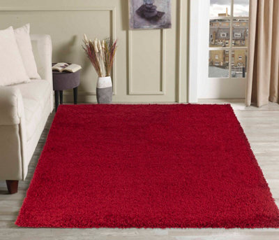 Desire Rugs Plain Living Room Shaggy Area Rugs Red 80X150 Cm - image 1