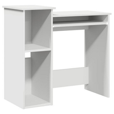 Berkfield Durable Desk With Shelves White 84X40X78 Cm Engineered Wood - image 1