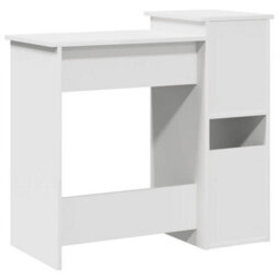 Berkfield Durable Desk With Shelves White 84X40X78 Cm Engineered Wood - thumbnail 7