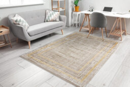 RugsX Modern Carpet Duke 51523 Beige / Gold - Frame, Structured, Very Soft,   160X220 Cm - thumbnail 5