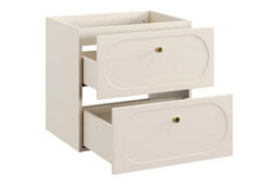 Impact Furniture Bathroom Vanity Unit 600mm Wall Sink Cabinet Floating Milled Drawers Beige Gold Luxury Retro Donna - thumbnail 5