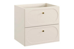 Impact Furniture Bathroom Vanity Unit 600mm Wall Sink Cabinet Floating Milled Drawers Beige Gold Luxury Retro Donna - thumbnail 2