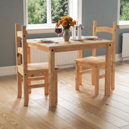 Lassic Vida Designs Corona 2 Seater Dining Set Solid Pine Wood With 2 Chairs - thumbnail 1