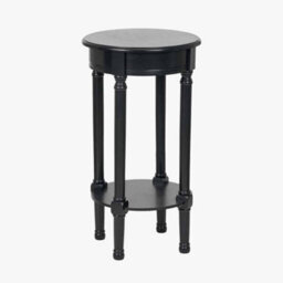Pacific Lifestyle Heritage Round Black Wood Round Accent Table - thumbnail 5