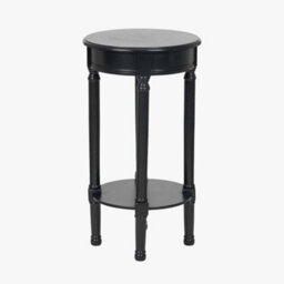 Pacific Lifestyle Heritage Round Black Wood Round Accent Table - thumbnail 4