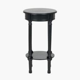 Pacific Lifestyle Heritage Round Black Wood Round Accent Table - thumbnail 3