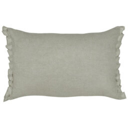 Beliani Set Of 2 Decorative Cushions Sassafras Linen 30 X 45 Cm Light Grey Solid - thumbnail 4