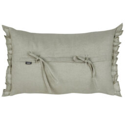 Beliani Set Of 2 Decorative Cushions Sassafras Linen 30 X 45 Cm Light Grey Solid - thumbnail 5