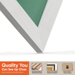 "16X16"" White Ash Modern Vinyl Record Frame With Emerald Mount For 12 Inch Lp Disc - Ak Frames" - thumbnail 3