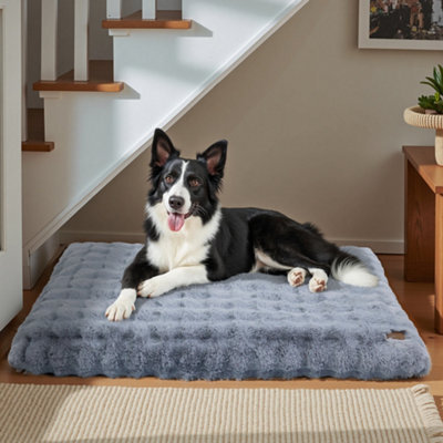 Bingopaw Grey Xl Ultra Plush Pet Beds Puppy Mattress, Washable Cover, 105X70X12Cm - image 1