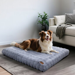 Bingopaw Grey Xl Ultra Plush Pet Beds Puppy Mattress, Washable Cover, 105X70X12Cm - thumbnail 8