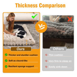 Bingopaw Grey Xl Ultra Plush Pet Beds Puppy Mattress, Washable Cover, 105X70X12Cm - thumbnail 6