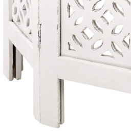 Beliani Co Side Table, Carved Off-White Finish, Compact Irregular Shape, 44 X 44 X 46 Cm - thumbnail 4