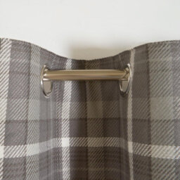 OHS Woven Check Print Pair Of Curtains, Charcoal - 66 X 90 - thumbnail 5