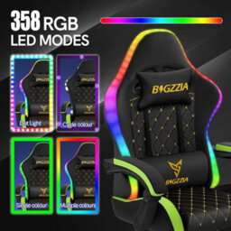Onemill Gaming Chair With Led Lights,ergonomic Racing Style Recliner With Lumbar Support, Footrest - thumbnail 6