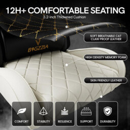 Onemill Gaming Chair With Led Lights,ergonomic Racing Style Recliner With Lumbar Support, Footrest - thumbnail 4