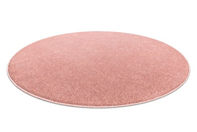 RugsX Eton Plus Circle Carpet Blush Pink, One-Color, Uniform, Plain Circle 200 Cm - image 1