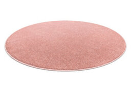 RugsX Eton Plus Circle Carpet Blush Pink, One-Color, Uniform, Plain Circle 200 Cm - thumbnail 1