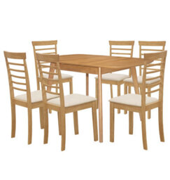 Hallowood Furniture Aston Butterfly Extending Table With 6 Light Oak Ledbury Chairs - thumbnail 8