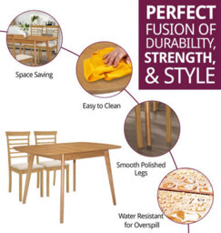 Hallowood Furniture Aston Butterfly Extending Table With 6 Light Oak Ledbury Chairs - thumbnail 2