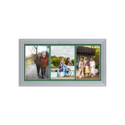 AK Frames 16X8 Silver Classic Multi Photo Frame With Emerald Mount - Holds 3 Apertures (3X) 7X5 Photos - thumbnail 1