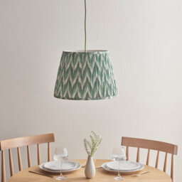 Loops Stylish Brushed Aged Brass Pendant Light With Cotswold Green Shade - thumbnail 3
