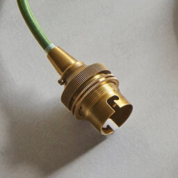 Loops Stylish Brushed Aged Brass Pendant Light With Cotswold Green Shade - thumbnail 4