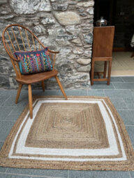 Second Nature Online Khidakee Square Border Natural Rug Hand Woven Jute / 150 Cm X 150 Cm - thumbnail 4