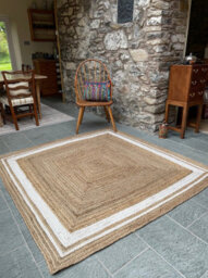 Second Nature Online Khidakee Square Border Natural Rug Hand Woven Jute / 150 Cm X 150 Cm - thumbnail 5