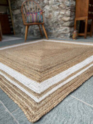 Second Nature Online Khidakee Square Border Natural Rug Hand Woven Jute / 150 Cm X 150 Cm - thumbnail 3