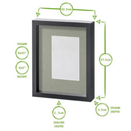 "Nicola Spring 8"" X 10"" White 3D Box Photo Frame - 4"" X 6"" Mount - Ivory" - thumbnail 4