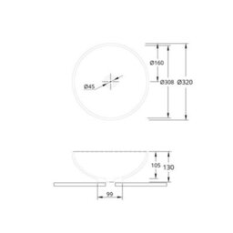 Homestylestore Black Grey And Oak 645mm Bathroom Vanity Unit With Round Countertop Basin And Brushed Brass T Bar Handles - thumbnail 5
