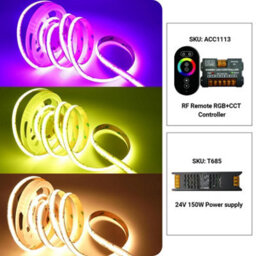 Ener-J Ener J Rgb Cct Cob Led Strip Light 5 Metre Roll With Power Supply And Remote Controller - thumbnail 1