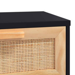 Berkfield Coffee Table Black 80X40X30 Cm Engineered Wood&solid Wood Pine - thumbnail 6